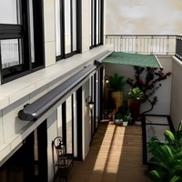 Auvent de terrasse rétractable à cassette complète, taille personnalisée, coupe-vent, imperméable, pare-soleil, auvent en gros