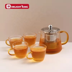 Teiera in Vetro Borosilicato Ecologica Moderna Delight King, Resistente al Calore 400°C, Set da Tè con Logo/Confezione Personalizzati - Product Image 6