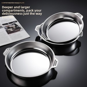 Casserole en acier inoxydable poli miroir style Hong Kong, à double poignée, pour cuisson à sec, usage domestique, fond plat - Product Image 3