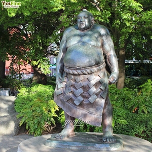 <span class=keywords><strong>Sculpture</strong></span> de coulée de jardins extérieurs grandeur nature Statue de lutteur de sumo en bronze - Product Image 3