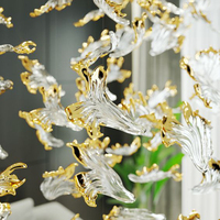 Lustres LED modernes en cristal, personnalisables et raffinés, à hauteur réglable, en verre, pour hôtels, salles à manger et escaliers, suspension longue