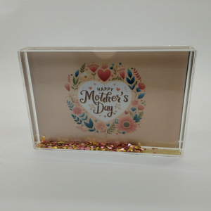 <span class=keywords><strong>Marco</strong></span> de Fotos Acrílico Líquido Premium Personalizado para el Día de la Madre con Purpurina Flotante para Decoración del Hogar, Regalo de Recuerdo Festivo - Product Image 1