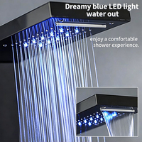 Panneau de douche mural multifonctionnel LED pour spa, en acier inoxydable et céramique, avec jets pluie doux et constant, idéal pour la salle de bain à domicile - Offre Spéciale