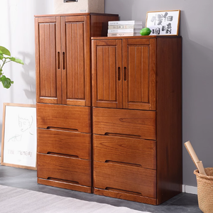 Armario de madera maciza, armario americano económico, muebles prácticos, estilo coctelera, dormitorio, armario personalizado - Product Image 5