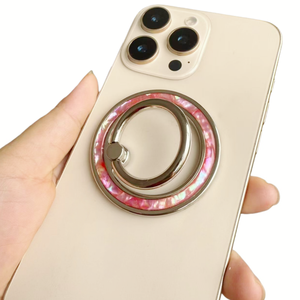 Resin Mother of Pearl Phone Grip Shell Golden Zinc Alloy Magnet Finger Ring <strong>Holder</strong> for Iphone <strong>case</strong> <strong>Table</strong> <strong>Stand</strong> Phone <strong>Holder</strong> - Product Image 5
