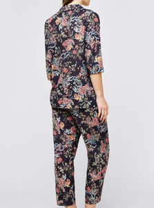 Ensemble de pyjama élégant en coton biologique imprimé noir pour femme, vêtements de nuit respirants, vente en gros de vêtements de détente - Product Image 4