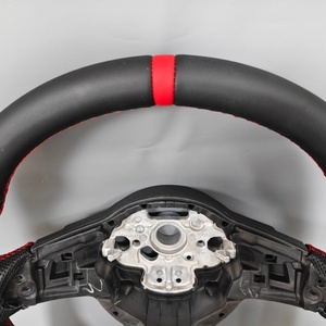 พวงมาลัยหนังทรงแบนสำหรับรถยนต์ VW Polo 6c 6r Mk5 Mk6 Mk7 Got Mk6.5 Tiguan Polo <span class=keywords><strong>Scirocco</strong></span> - Product Image 6