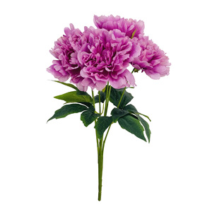 Ramo de Peonías Artificiales de 5 Cabezas, 40 cm, Morado, Azul, Amarillo, Decoración para Bodas y Hogar - Product Image 5