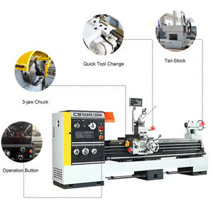 เครื่องกลึงขนาดใหญ่สำหรับงานหนัก รุ่น Big Bore Bed Lathe Machine Torno แบบแมนนวล สำหรับเหล็ก - Product Image 3