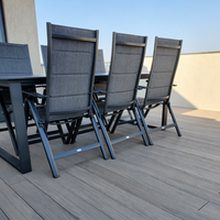 Revêtement de terrasse extérieur en WPC co-extrudé, moderne, imperméable, brossé, sablé, coloré, durable et à emboîtement