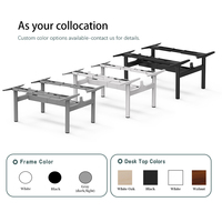 Cadre de bureau électrique à quatre pieds 4DF3, table à hauteur réglable avec 4 moteurs et plateau pour câbles pour 2 personnes