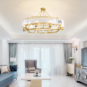 American Retro <b>Style</b> Crystal Chandeliers Living Room Bedroom <b>Ceiling</b> <b>Industrial</b> Metal Pendant <b>Light</b> - Product Image 4