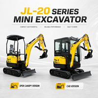 Mini-excavatrice sur chenilles JL20 Pro 2 tonnes, petite machine de terrassement pour travaux agricoles et aménagement paysager