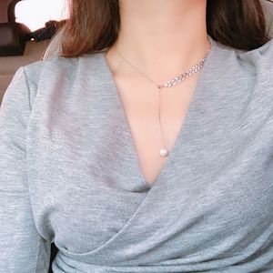 Collier ras du cou en <span class=keywords><strong>argent</strong></span> sterling pour femmes, chaînes de perles, ajustables, nouvelle collection, - Product Image 4