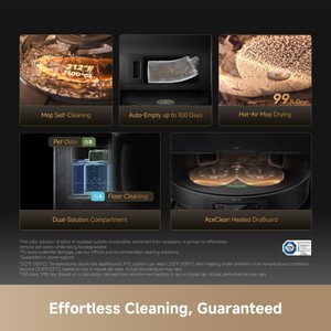 Dreame Ultra Complete Robot Vacuum 35000Pa Suction 3.13in Ultra Slim 212.F Hot Water Wash All-in-One Dock - Product Image 3
