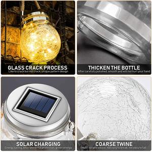 Parti aydınlatması güneş peri işık 30 Led cam turşu kavanozu küre bahçe lambası çatlak cam açık su geçirmez asılı sıcak beyaz 10 50 20 - Product Image 4