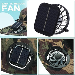 Sombrero con ventilador solar recargable con USB para hombres, para acampar al aire libre, senderismo, sombrero de pescador de secado rápido - Product Image 4