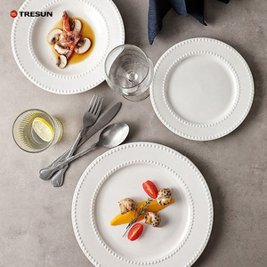 Assiette Ronde Moderne en Céramique Blanche Pure Écologique pour Steak, Pâtes, Salade – Idéale pour Fêtes, Maison, Hôtels et Restaurants - Product Image 2