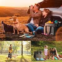 Sac de voyage pour chien - Trousse de voyage pour chien avec 2 contenants pour nourriture, poches multi-usages pour accessoires pour animaux de compagnie - Idéal pour les week-ends en compagnie de votre chien