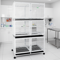 Vente en gros d'usine, cage d'élevage en métal à plusieurs étages, cage pour chien en acier à tubes carrés, cage pour chat, grand espace