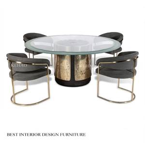 <span class=keywords><strong>Tavolo</strong></span> da Pranzo <span class=keywords><strong>Rotondo</strong></span> in Vetro Temperato per 8 Persone con Gambe - Product Image 4