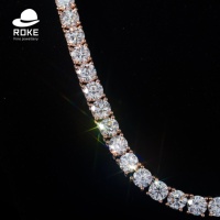 Collier Chaîne Tennis Personnalisé 6MM avec Diamants de Laboratoire VVS Sertis à Griffes, en Or Rose Véritable 10K, Bijou de Luxe Quotidien pour Anniversaire