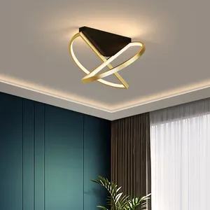 Lampu plafon, lampu langit-langit Led rumah gaya Modern hangat untuk dalam ruangan kamar tidur ruang tamu