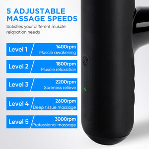 <span class=keywords><strong>Mini</strong></span> pistola de masaje corporal fuerte vibración 5 engranajes <span class=keywords><strong>4</strong></span> cabezales de masaje pistola de Fascia portátil eléctrica larga espera pistola de masaje de tejido profundo - Product Image 3