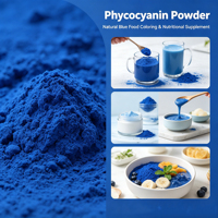 Pigment bleu naturel, extrait de spiruline, phycocyanine E18 en poudre pour la coloration des boissons et des glaces, complément alimentaire super-aliment