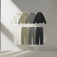Ensemble sweat à capuche et pantalon de jogging pour homme, 100% coton tricoté, respirant, coupe ample, style streetwear hip-hop, personnalisable sur le devant