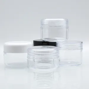 批发空化妆品容器罐塑料容器小PS 3g透明塑料带盖定制3g 5g 10g 15g 20g 30g