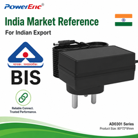 Fuente de Alimentación Conmutada de 12V 2A y 2.5A, 3A con Enchufe Indio, Adaptador de CA de 24V 1A con Protección OTP y OVP, de Fábrica Certificada BIS