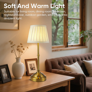 Battery Powered Portable Cordless Rechargeable <b>Table</b> Lamp Reading Fabric Desk Lamp Dimmable <b>Table</b> Lamp for Dining Room <b>Bedside</b> - Product Image 3