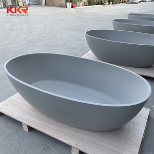 <span class=keywords><strong>Baignoire</strong></span> autoportante en gris à effet Central, nouvelle collection 2022, livraison gratuite en usine - Product Image 2