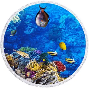 Round Beach Towel Microfiber Seaside Resort Swimming Can Be Spread And Draped Digitally Printed Beach Towel