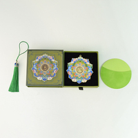 Espejo DE FLOR DE Mandala de serie rosa y verde, hermoso espejo de maquillaje portátil, artesanías de cristal, regalo espiritual