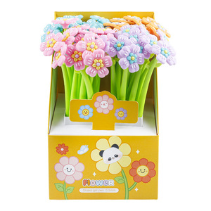 Nouveau soleil fleur Panda balançoire Gel stylo dessin animé mignon forme balançoire haute valeur cadeau noir stylo - Product Image 4