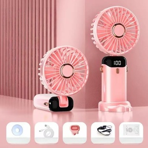 Portable Fan, Mini Handheld Fan with Lanyard and Removable Base, USB Rechargeable 1200mAh <b>Battery</b> <b>Operated</b> Fans - Product Image 2