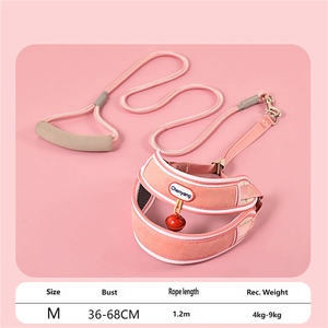 <span class=keywords><strong>Harness</strong></span> dan Tali Anjing Bermotif Polos dengan Bantalan, Set dengan Kalung Senada dari Poliester untuk Anjing Kecil hingga Sedang - Product Image 6