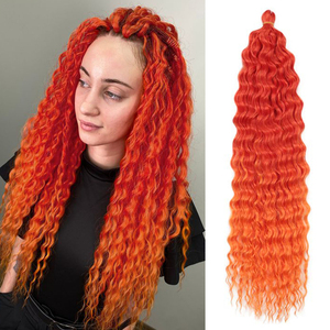 Onda profonda di torsione per Ombre rosso arancio sintetico <span class=keywords><strong>capelli</strong></span> extension arricciatura aerea trecce Crochet <span class=keywords><strong>capelli</strong></span> acqua arricciatura intrecciata <span class=keywords><strong>capelli</strong></span> - Product Image 1