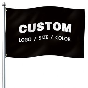 Factory Wholesale Premium Fabric Any Logo Any Design Any Size Black Custom <b>Flags</b> Banners - Product Image 3