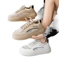 Baskets décontractées tendance pour femme, blanches, fines, respirantes en maille, style allemand, à talon très haut – Super populaires, polyvalentes, best-seller