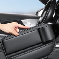 Boîte de rangement multifonctionnelle pour siège arrière de voiture, boîte de rangement pour siège de voiture avec porte-gobelet, organisateur de remplissage de fente de siège de voiture en cuir
