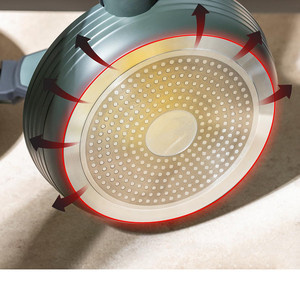 Ensemble de casseroles et poêles modernes antiadhésives vertes 11 pièces en aluminium avec revêtement céramique et couvercles en verre pour gaz et induction - Product Image 4