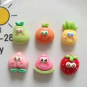 Oog Fruit Verhelderende Gezicht Diy Telefoon Hoesje Pin Sleutelhanger Koelkast Sticker Accessoires Oost 6 Kralen Plastic Hars Bedels