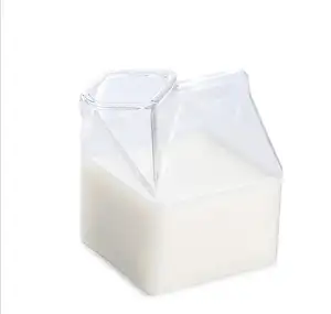 Setengah Pint Creamer kaca Mini wadah karton susu 12 ons gelas air cangkir susu kotak Creamer botol air