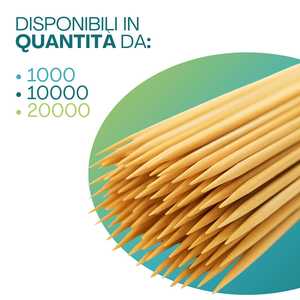 Spiedini in legno di bambù per barbecue, 15 cm, diametro 2,5 mm, per alimenti. - Product Image 4