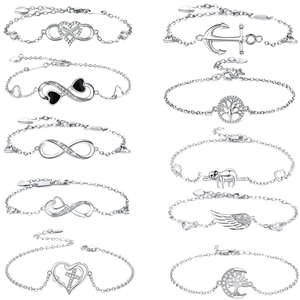 Exquisite S925 Sterling Silver Zircon <b>Infinity</b> Family Tree Tennis <b>Bracelet</b> for Women & Children's Party Gift - Product Image 1