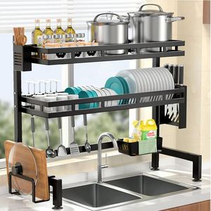 Produit phare : Égouttoir à vaisselle métallique pour cuisine, égouttoir à vaisselle sur évier, égouttoir à vaisselle en acier inoxydable à 2 niveaux pour cuisine - Product Image 1