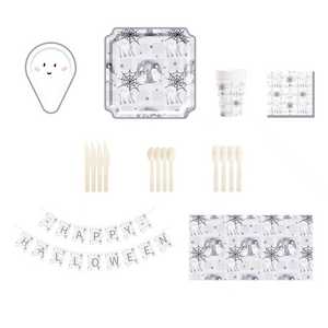 DAMAI Halloween Party Supplies Halloween Paper Plates Cups Napkins Party Disposable Tableware Set Birthday Favor for 8 Guests - Product Image 2